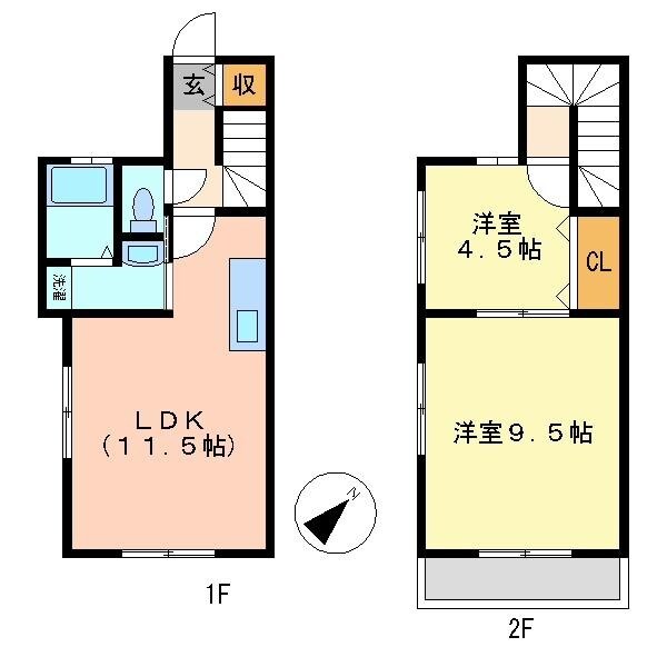 横尾駅 徒歩25分 1-2階の物件間取画像