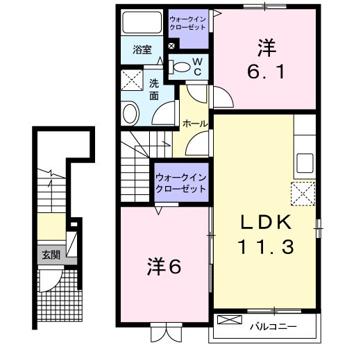 松永駅 バス31分  千年橋下車：停歩2分 2階の物件間取画像