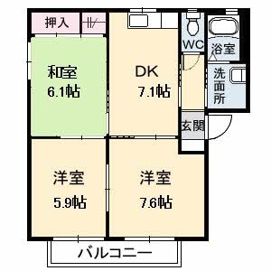 上戸手駅 徒歩20分 2階の物件間取画像