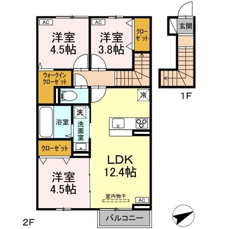 東福山駅 徒歩48分 2階の物件間取画像