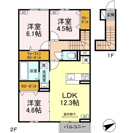 東福山駅 徒歩48分 2階の物件間取画像