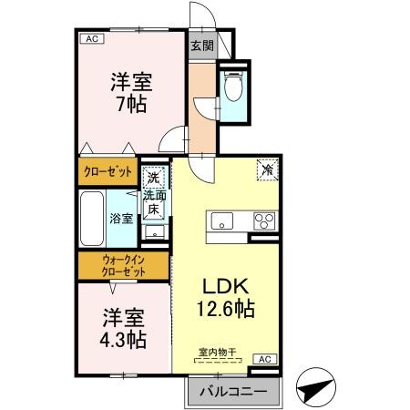 プランドール　イサコの物件間取画像