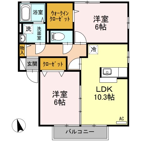 横尾駅 徒歩29分 1階の物件間取画像