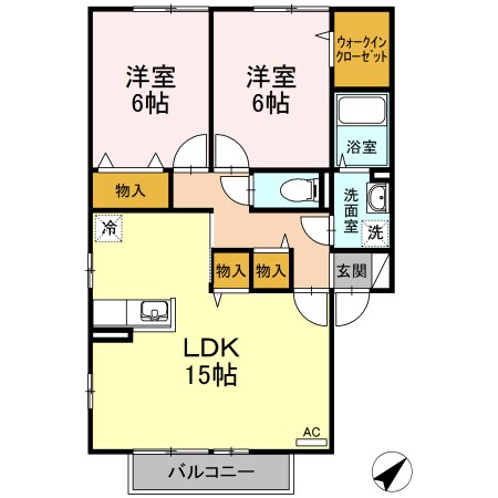 福山駅 徒歩53分 2階の物件間取画像