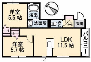 福山駅 徒歩43分 1階の物件間取画像