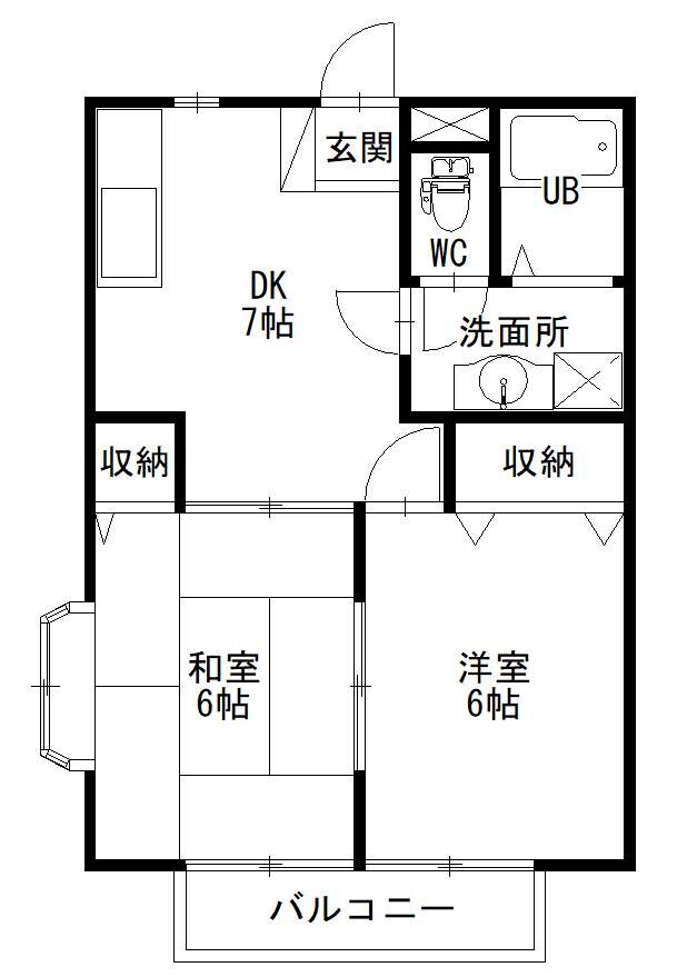 横尾駅 徒歩7分 2階の物件間取画像