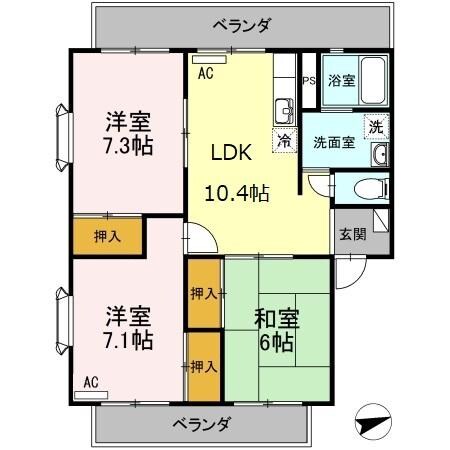 東福山駅 徒歩48分 2階の物件間取画像