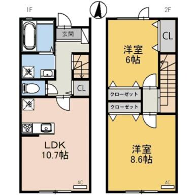 東尾道駅 徒歩26分 1-2階の物件間取画像