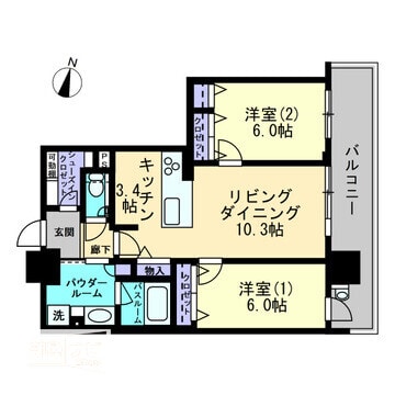 福山駅 徒歩1分 21階の物件間取画像