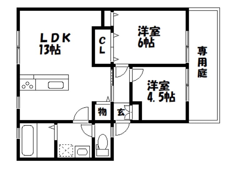 湯野駅 徒歩6分 1階の物件間取画像