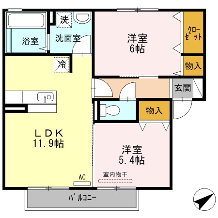 東福山駅 徒歩45分 2階の物件間取画像