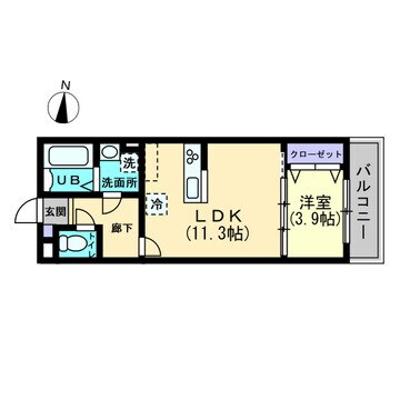 クレール東福山の物件間取画像