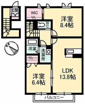 ガーデンズ多治米　Ａ棟 の物件間取画像