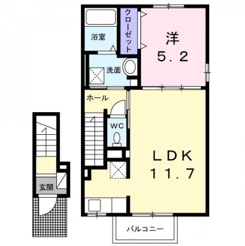 駅家駅 徒歩8分 2階の物件間取画像