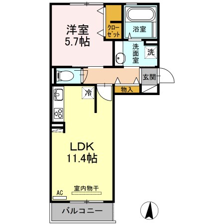 道上駅 徒歩20分 3階の物件間取画像