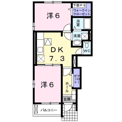 横尾駅 徒歩32分 1階の物件間取画像