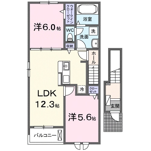 備後赤坂駅 徒歩9分 2階の物件間取画像