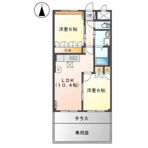 駅家駅 徒歩9分 1階の物件間取画像