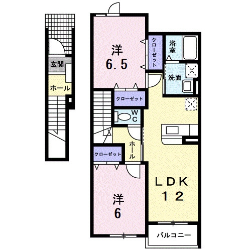 万能倉駅 徒歩12分 2階の物件間取画像