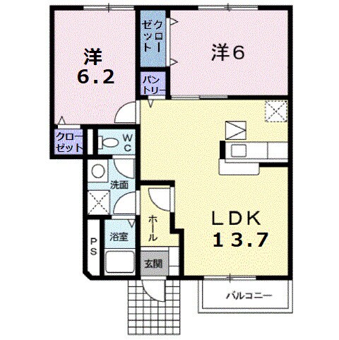 福山駅 バス14分  泉住宅下車：停歩3分 1階の物件間取画像