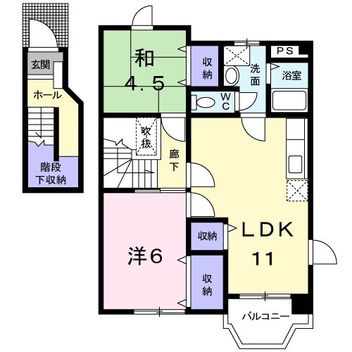 道上駅 徒歩13分 2階の物件間取画像