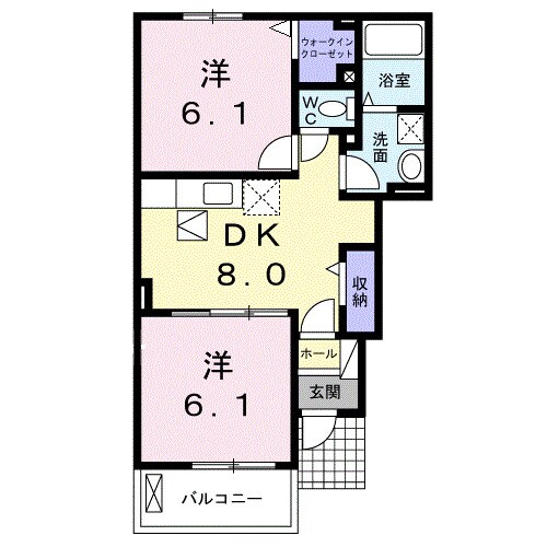 横尾駅 バス8分  森脇下車：停歩9分 1階の物件間取画像