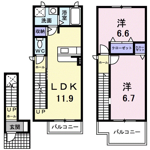 福山駅 徒歩19分 2階の物件間取画像