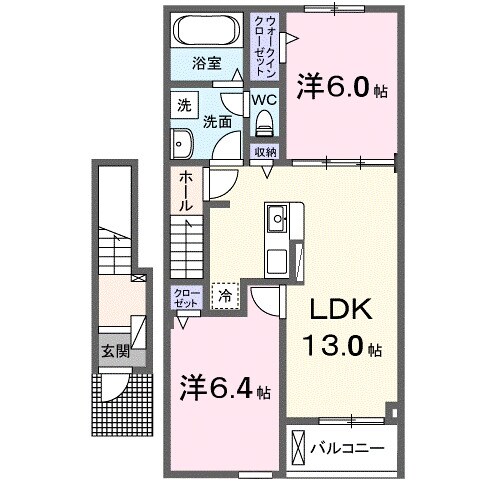 井原駅 バス4分  七日市下車：停歩3分 2階の物件間取画像