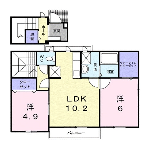 早雲の里荏原駅 徒歩19分 2階の物件間取画像