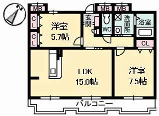 福山駅 徒歩21分 3階の物件間取画像