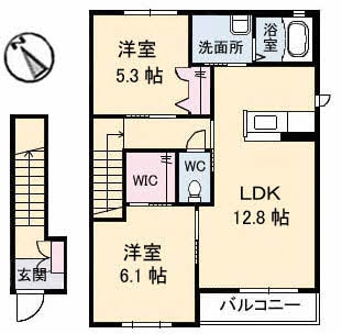 東福山駅 徒歩41分 2階の物件間取画像