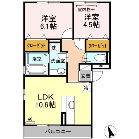 松永駅 徒歩16分 2階の物件間取画像