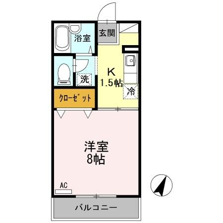 コーポラスグリーン Cの物件間取画像