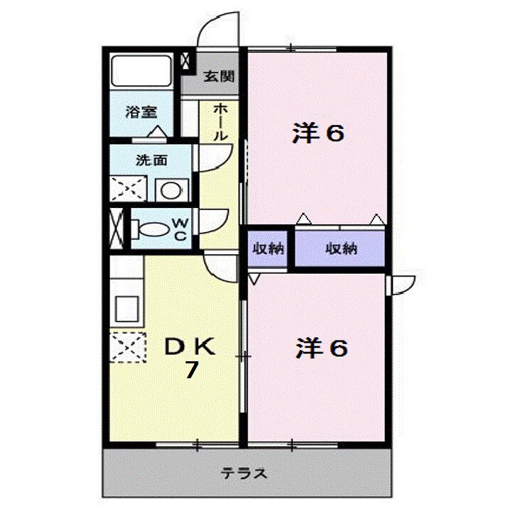 戸手駅 徒歩8分 1階の物件間取画像