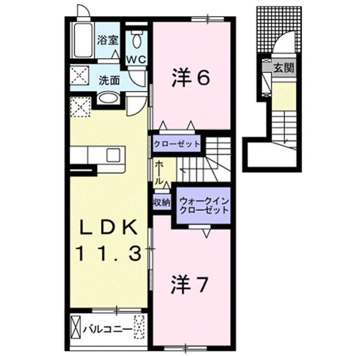 湯田村駅 徒歩16分 2階の物件間取画像