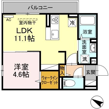 Ｄ-ｒｏｏｍ内山Ⅱの物件間取画像