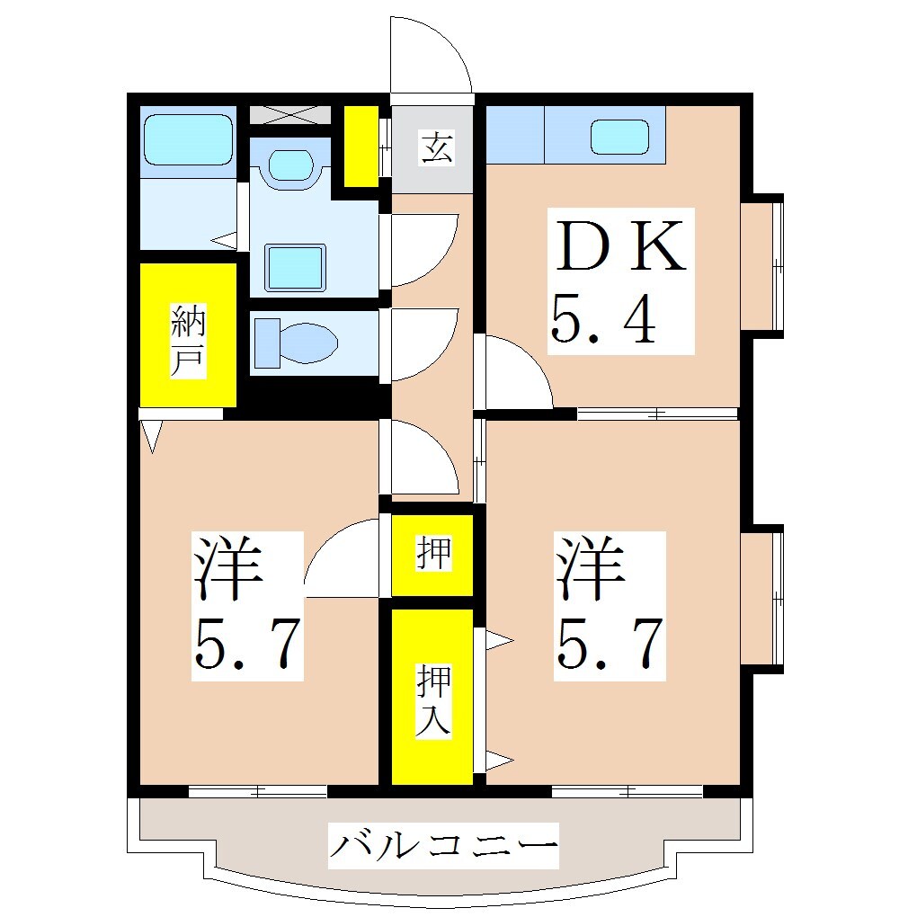 南鹿児島駅 徒歩26分 2階の物件間取画像
