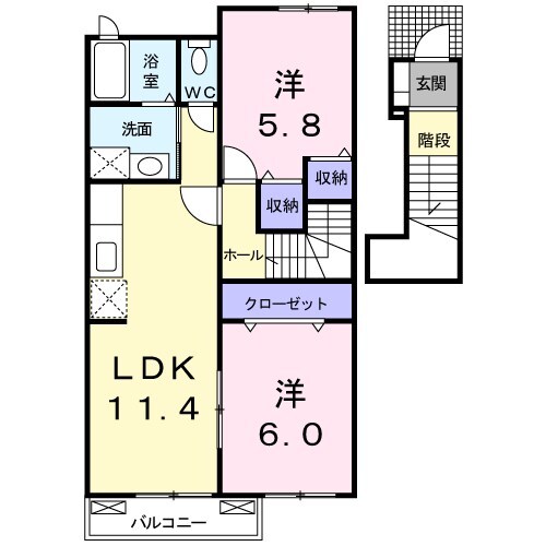 鹿児島中央駅 バス39分  春山下車：停歩8分 2階の物件間取画像