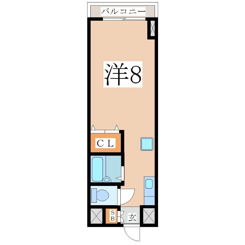 二中通駅 徒歩2分 8階の物件間取画像