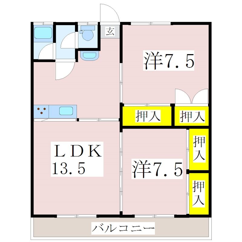 日当平住宅前 徒歩7分 4階の物件間取画像