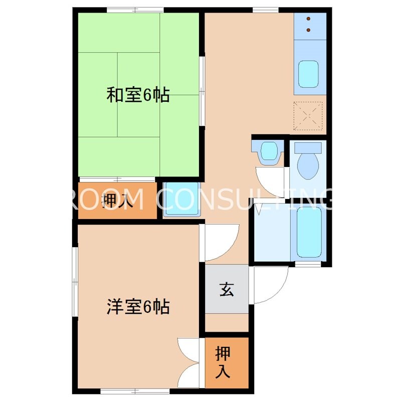 田上団地入口 徒歩2分 1階の物件間取画像