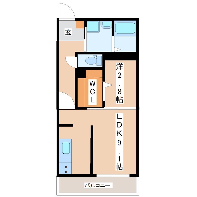 中郡駅 徒歩4分 1階の物件間取画像