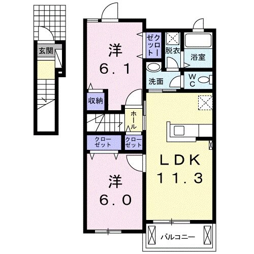 枕崎駅 バス55分  田布施麓下車：停歩8分 2階の物件間取画像