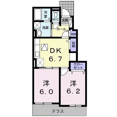 加世田大橋 徒歩11分 1階の物件間取画像