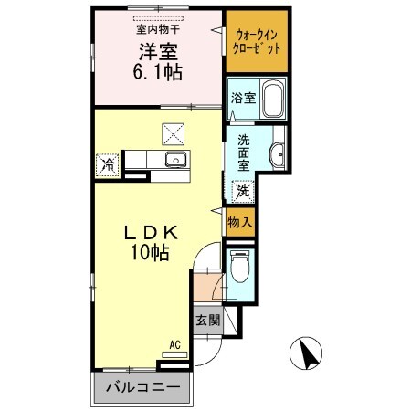 二月田駅 徒歩11分 1階の物件間取画像