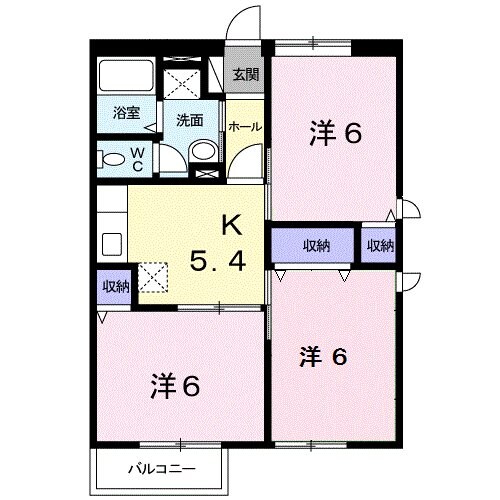 坂之上駅 徒歩16分 2階の物件間取画像