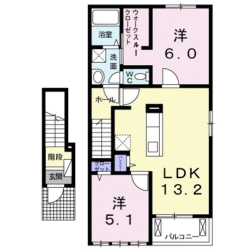 ピエールプレシューズ村原Ｂの物件間取画像