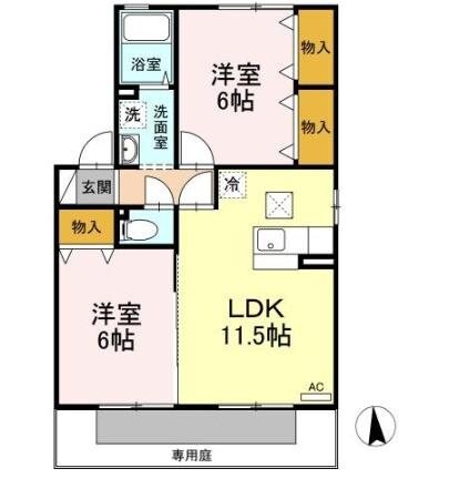 坂之上駅 徒歩11分 1階の物件間取画像