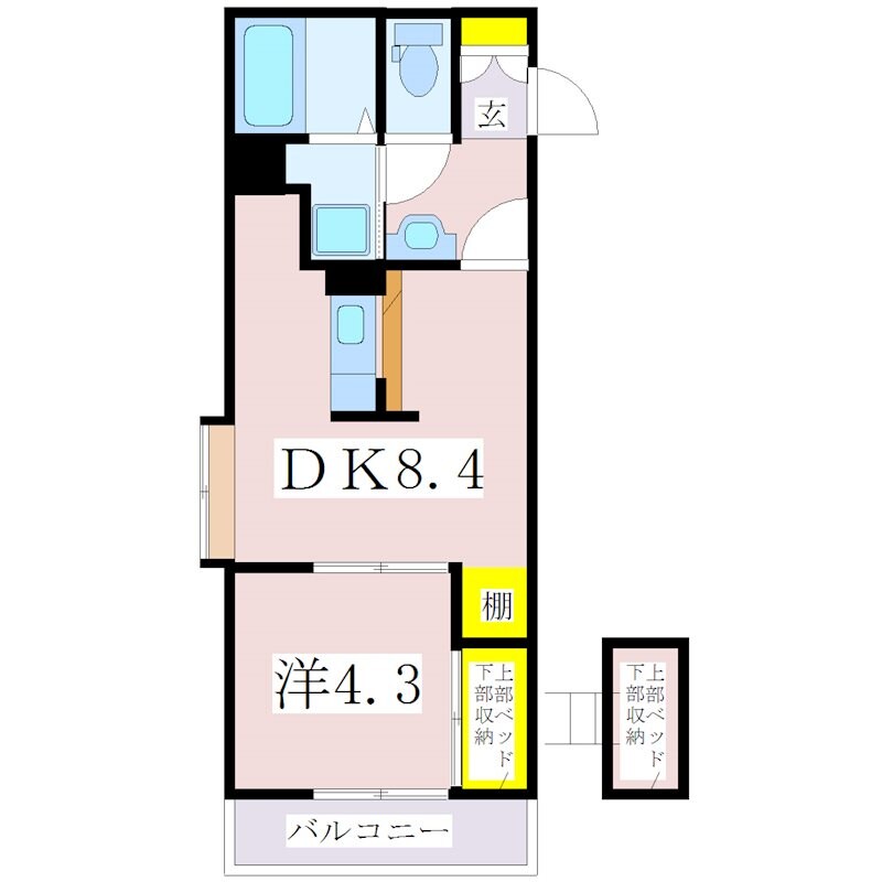 谷山駅 徒歩10分 3階の物件間取画像