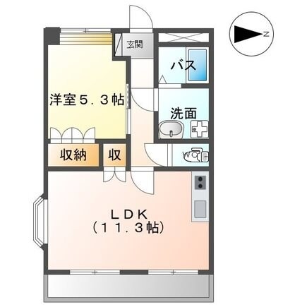 二月田駅 徒歩4分 2階の物件間取画像